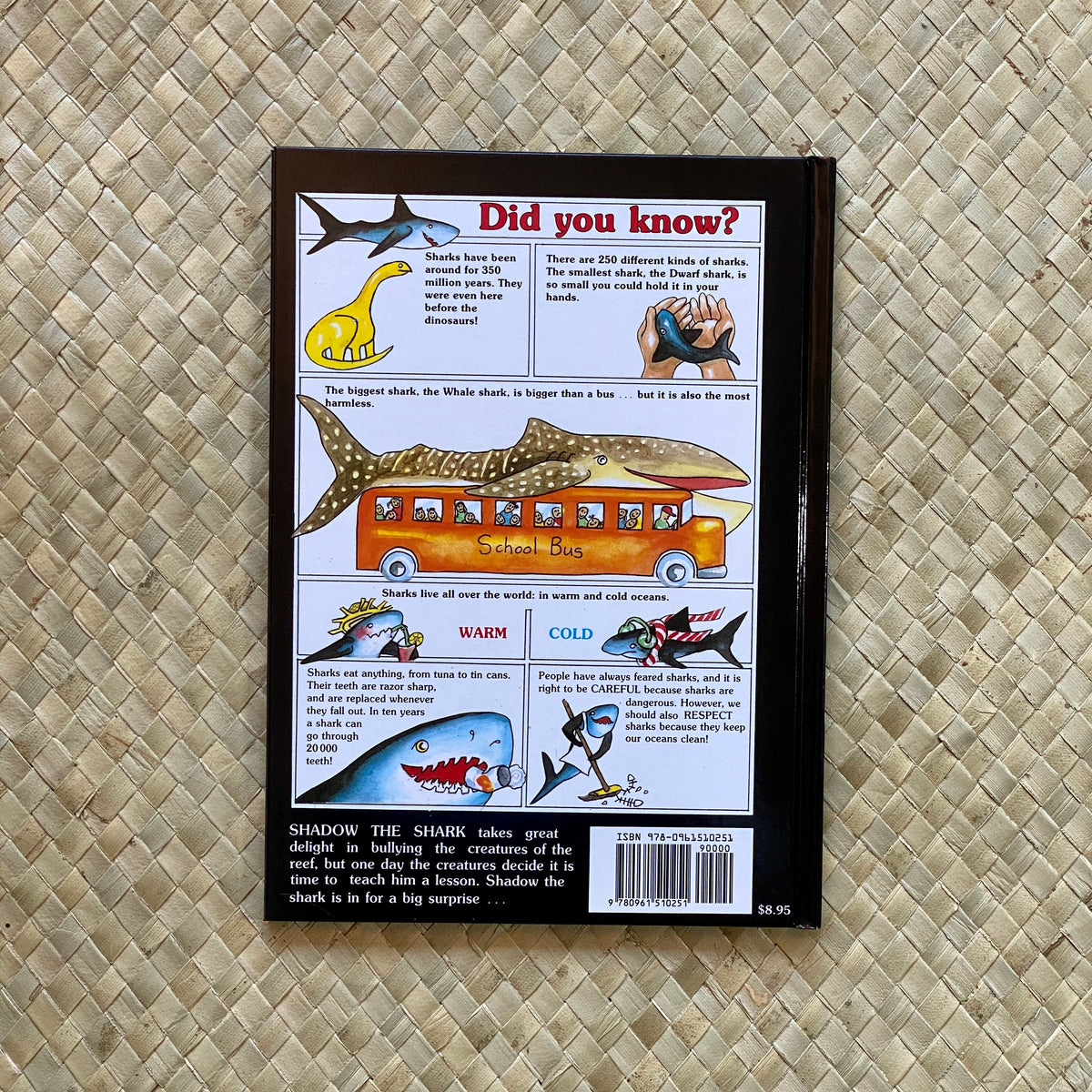 The Shark Who Learned a Lesson back cover — Hawaii children's picture book