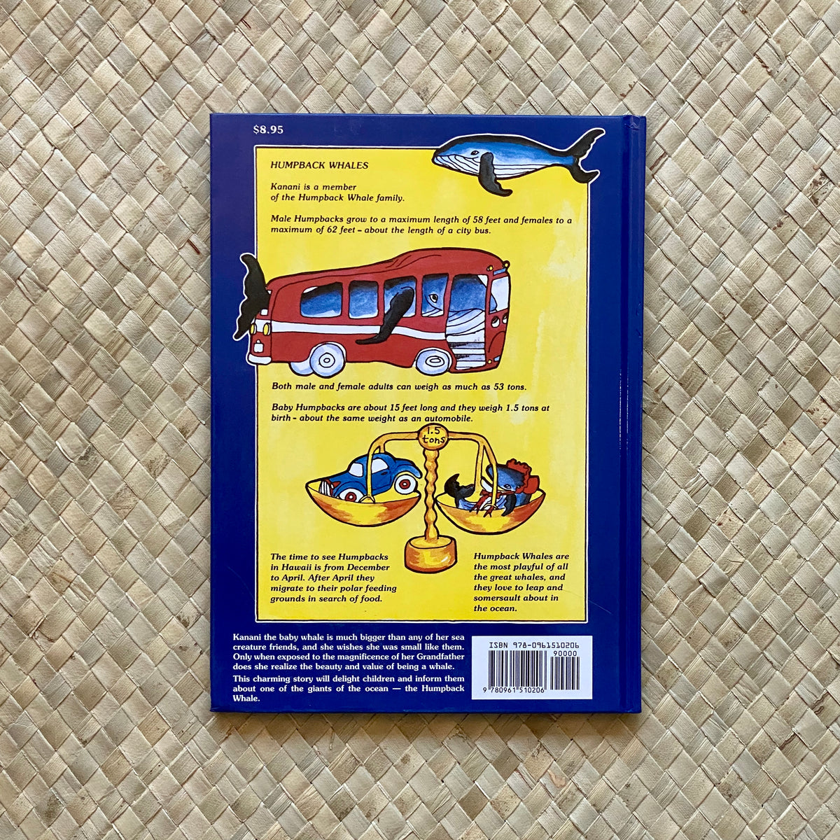The Whale Who Wanted to be Small back cover — Hawaii children's picture book