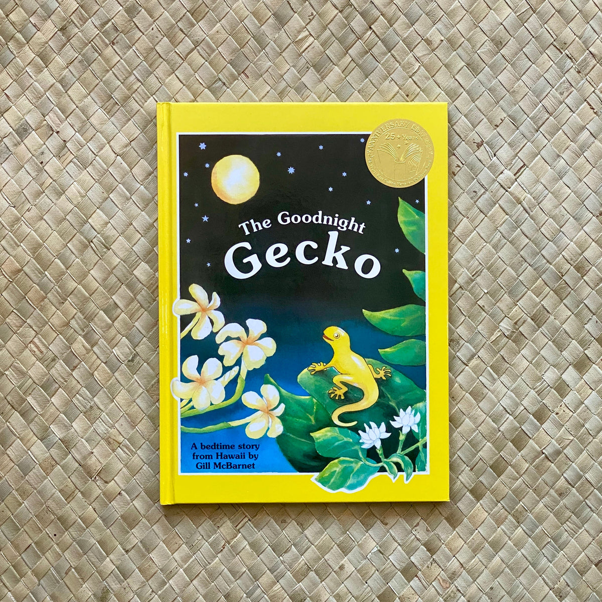 Imperfect copy of The Goodnight Gecko book cover — discounted Hawaii bedtime book