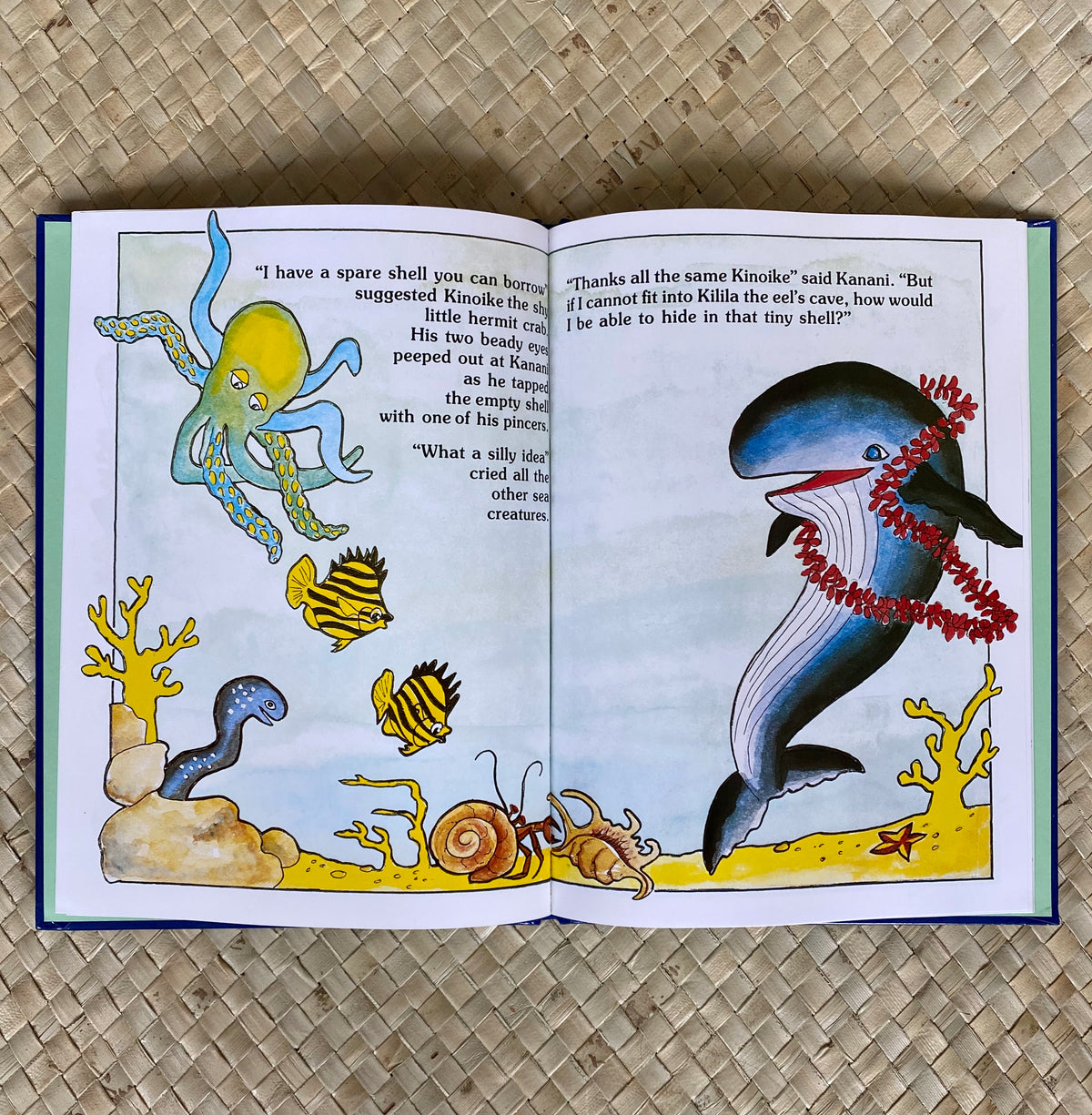 Interior illustration from The Whale Who Wanted to be Small showing ocean scenery