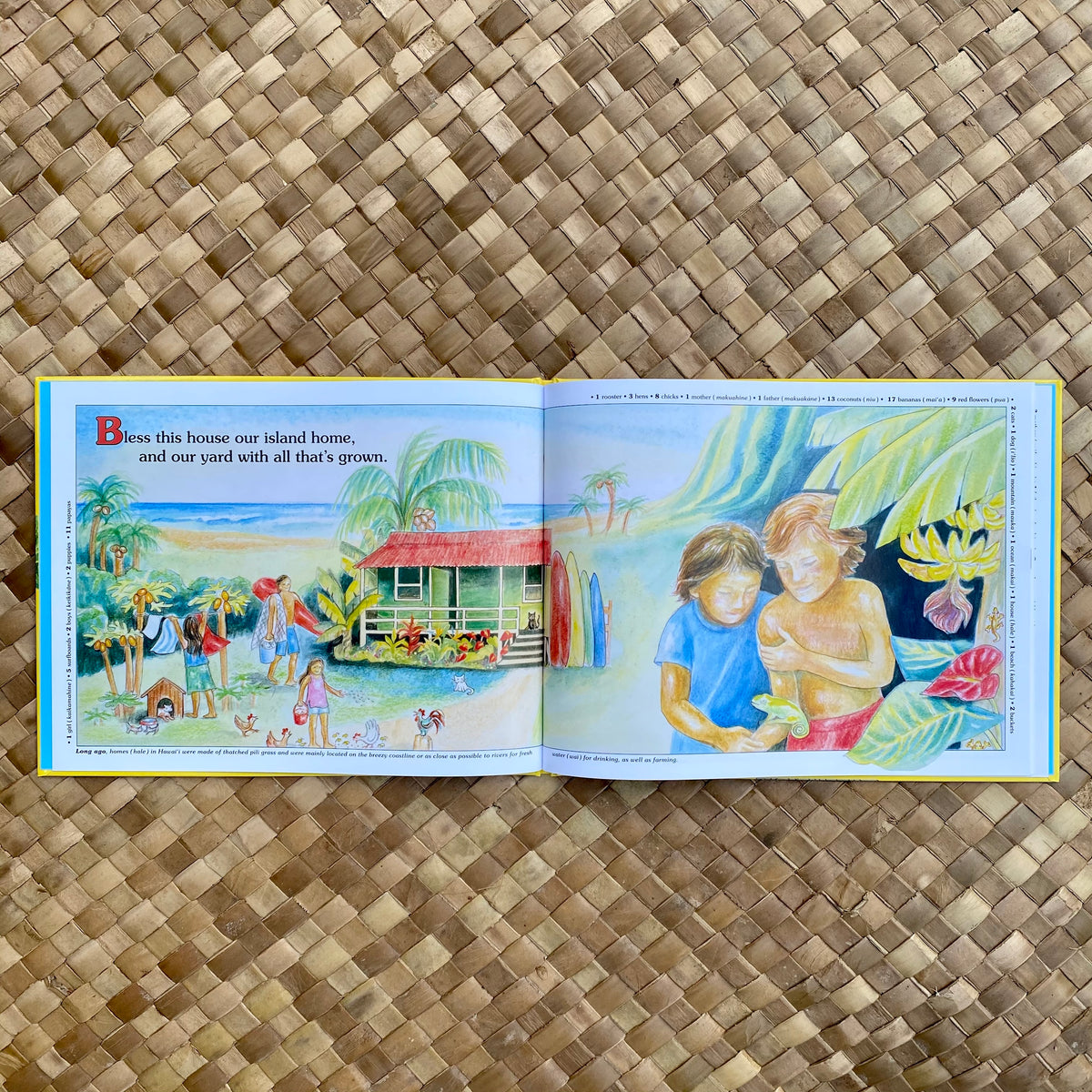 Interior page from Our Island Home showing a Hawaii island scene